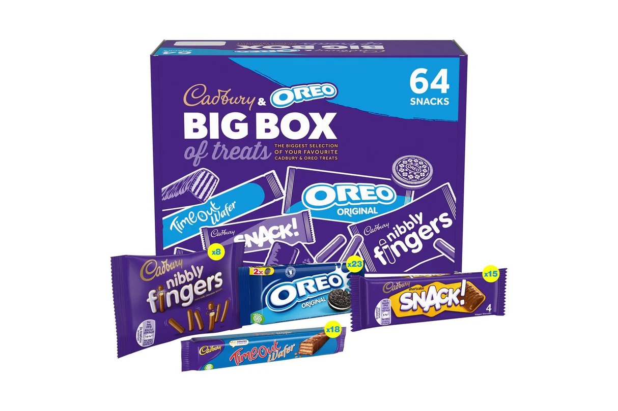 Cadbury & OREO Biscuit Big Box of Treats - Individually Wrapped Biscuit Portion Packs (Box of 64) - Image 2