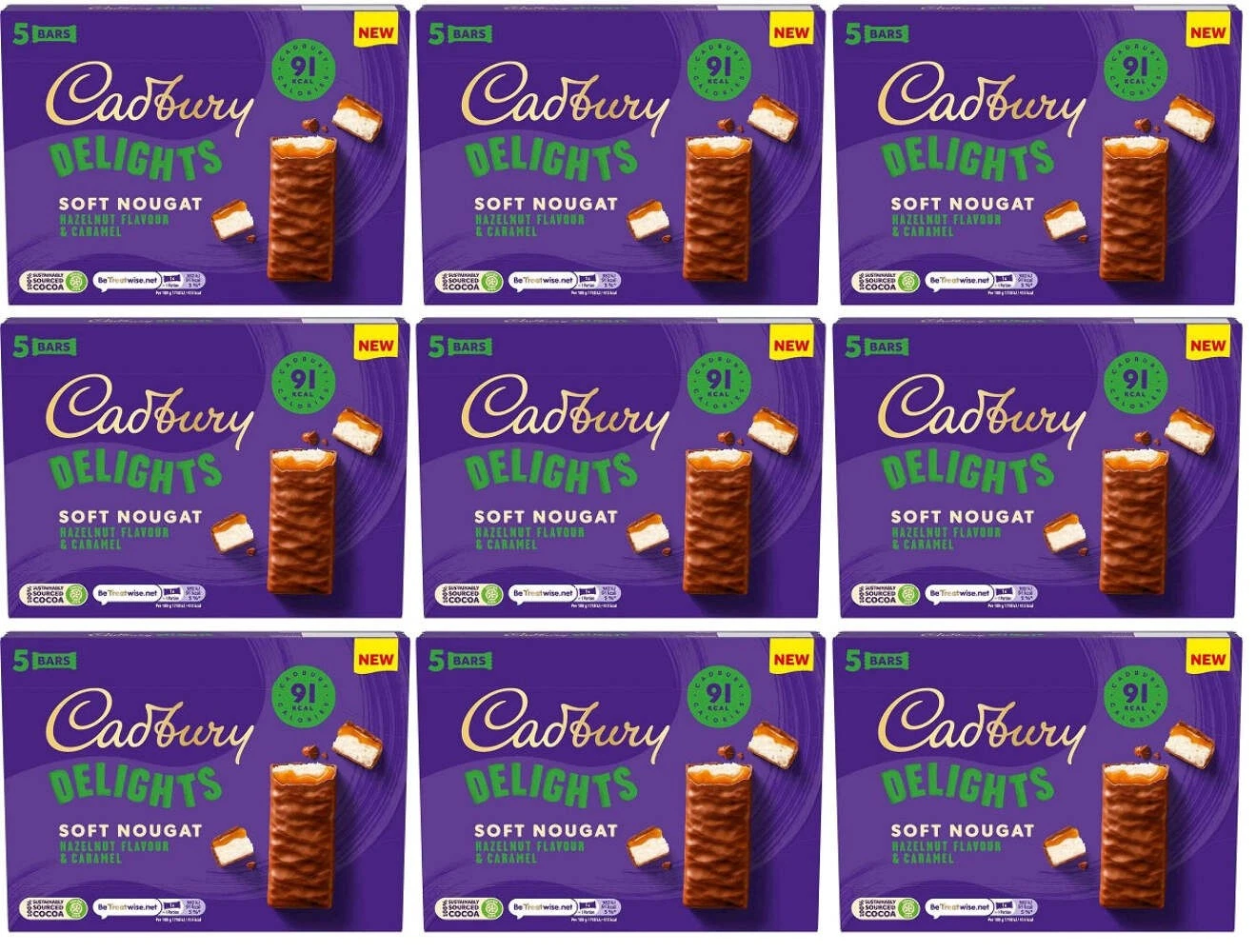 9 x Cadbury Delights Hazelnut 5Pk - 110GM
