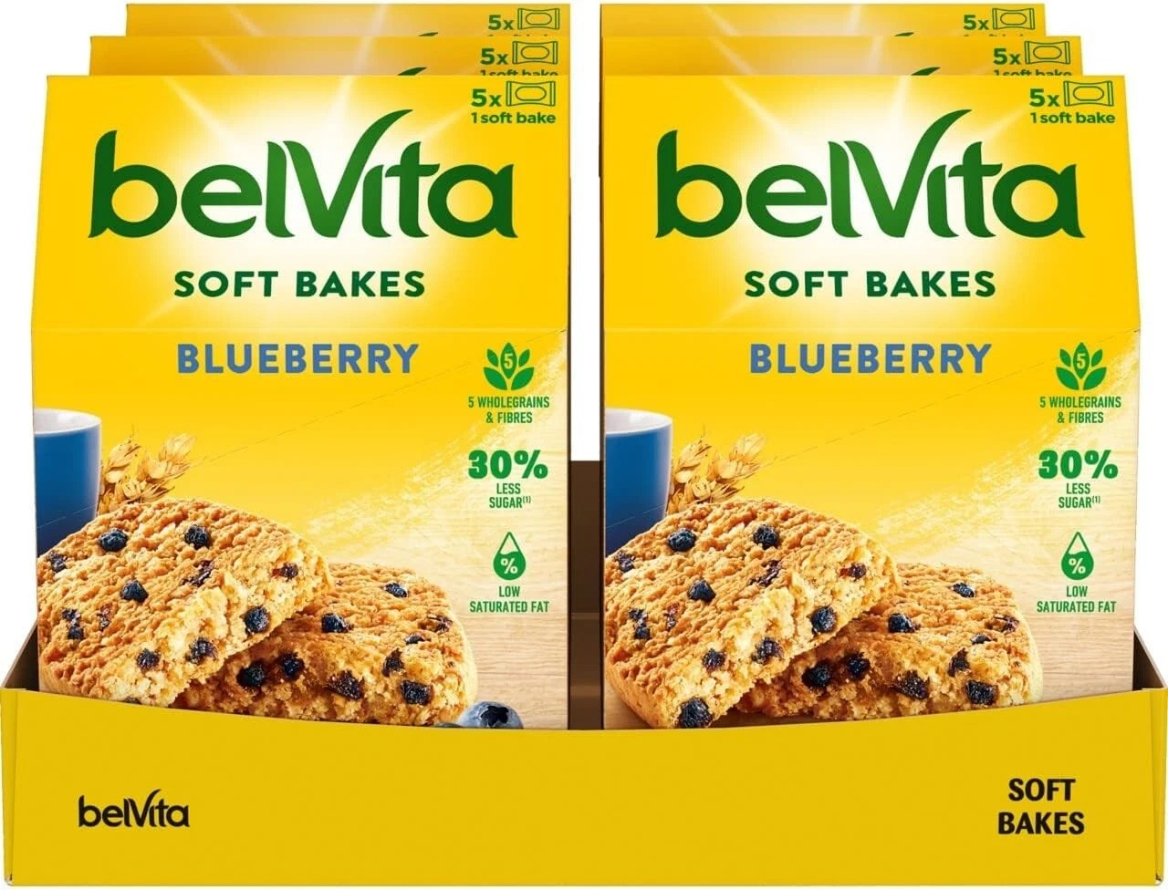 Belvita Breakfast Biscuits Soft Bakes Filled Blueberry 250g (Bulk Box of 6) OFFICIAL - Image 3